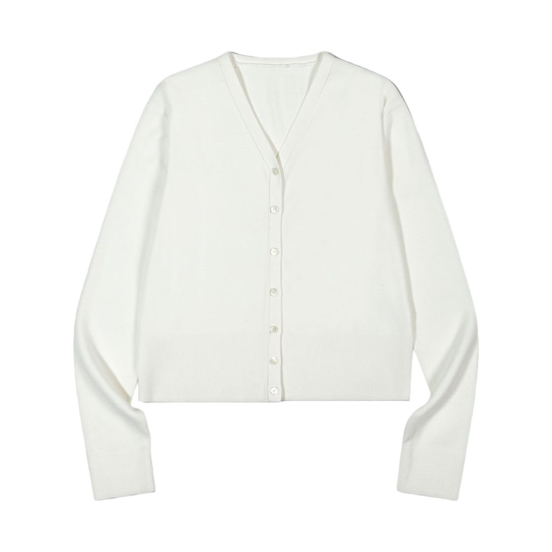 - (W) Low Classic Viscose Cardigan Off White