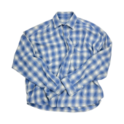 Nonnod Flexible String Check Shirts Vintage Blue
