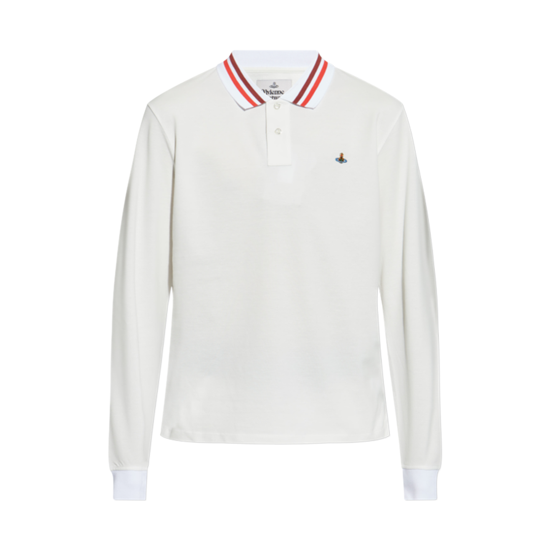 2H01000H-J0009-A401 Vivienne Westwood Orb Logo Cotton Polo Shirt White