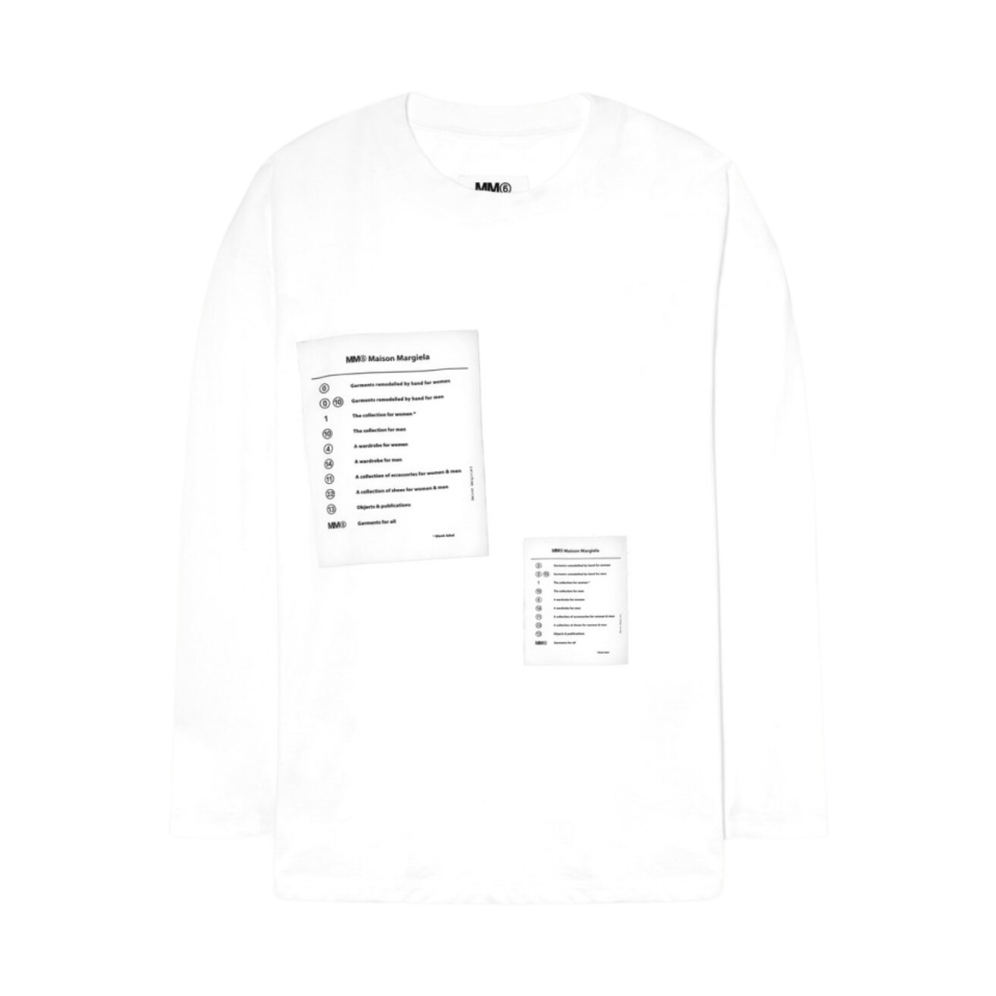 (W) MM6 메종 마르지엘라 로고 저지 탑 화이트((W) MM6 Maison Margiela Logo Jersey Top White) - 1