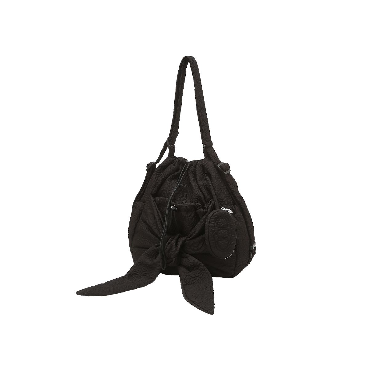 AABA5E918BK Athe Vanessabruno Rose Pattern Backpack And Shoulder Bag S Black