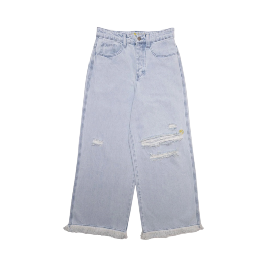 - Drew House Ultra Wide Leg Jean Distressed Vintage Indigo