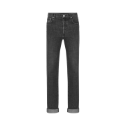 Dior Long Slim-Fit Jeans Gray Denim