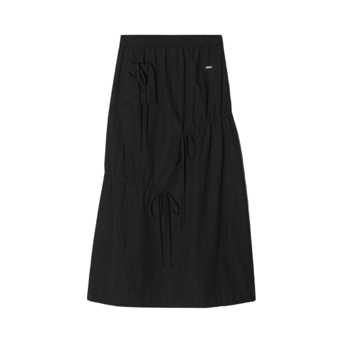- (W) Aviemuah Ribbon Shirring Two-Way Skirt Black