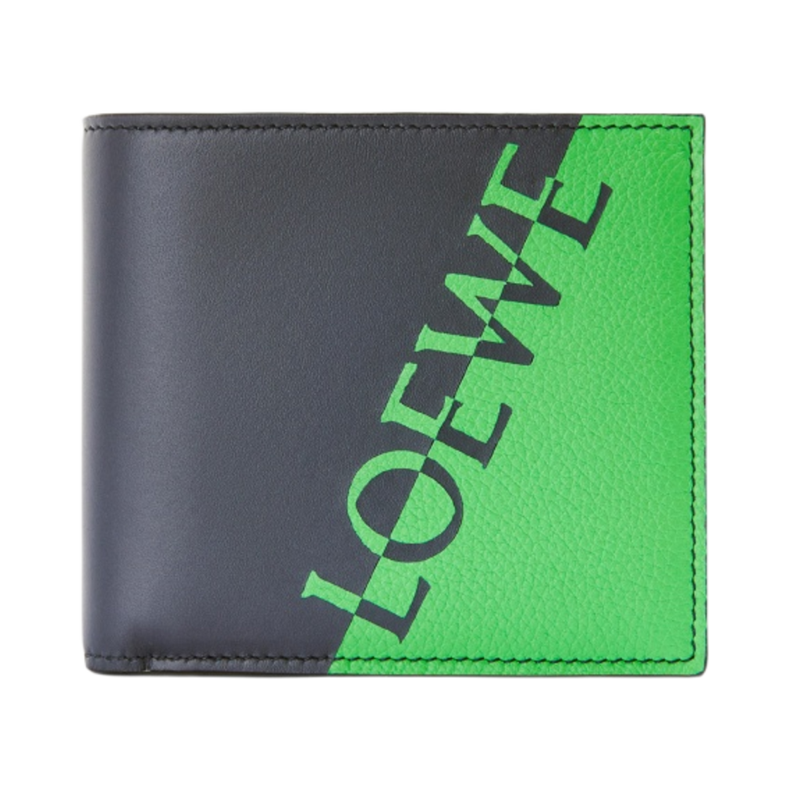 로에베 시그니쳐 반지갑 카프스킨 애플 그린 딥 네이비(Loewe Signature Bi-Fold Wallet in Calfskin Apple Green Deep Navy) - 1