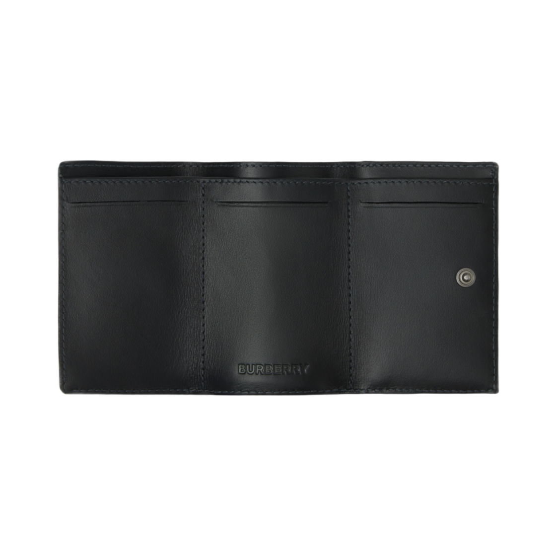 버버리 차콜 체크 레더 반지갑 차콜(Burberry Charcoal Check Leather Bi-Fold Charcoal) - 2