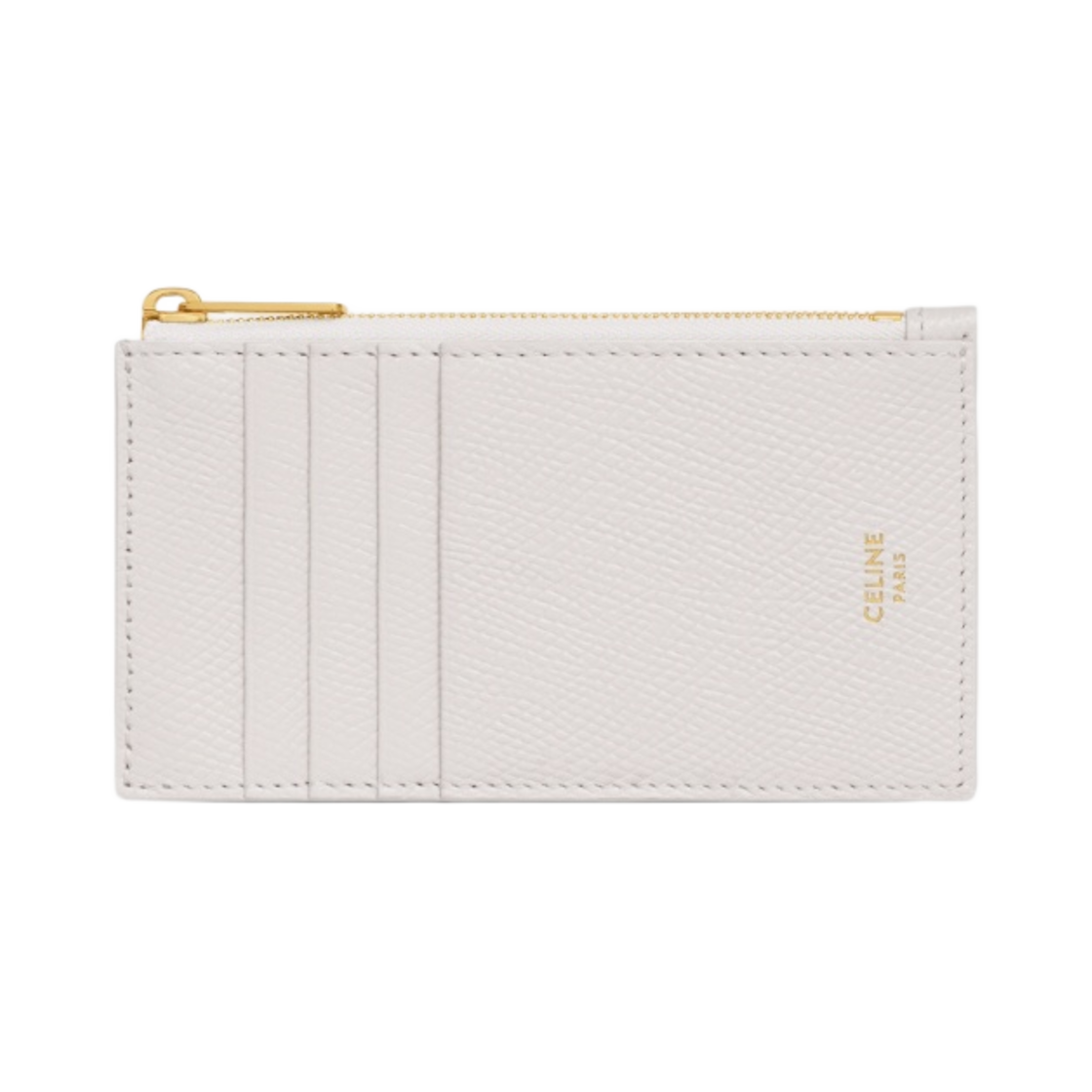 셀린느 그레인드 카프스킨 에센셜 지퍼 컴팩트 카드 홀더 초크(Celine Essentials Zipped Compact Card Holder in Grained Calfskin Chalk) - 1