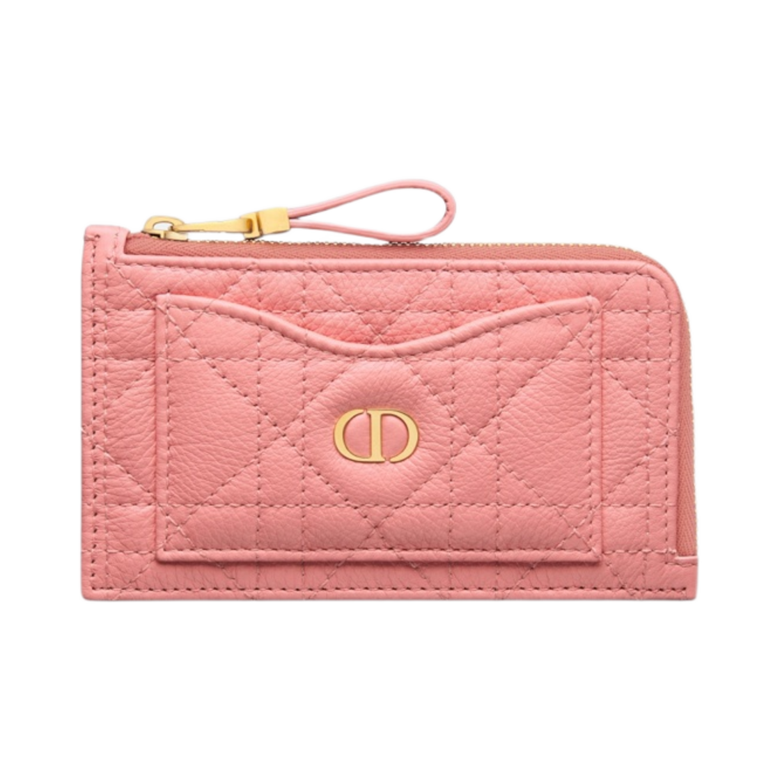 디올 카로 컴팩트 지퍼 카드 홀더 라이트 핑크 서플 까나쥬 카프스킨(Dior Caro Compact Zipped Card Holder Light Pink Supple Cannage Calfskin) - 1