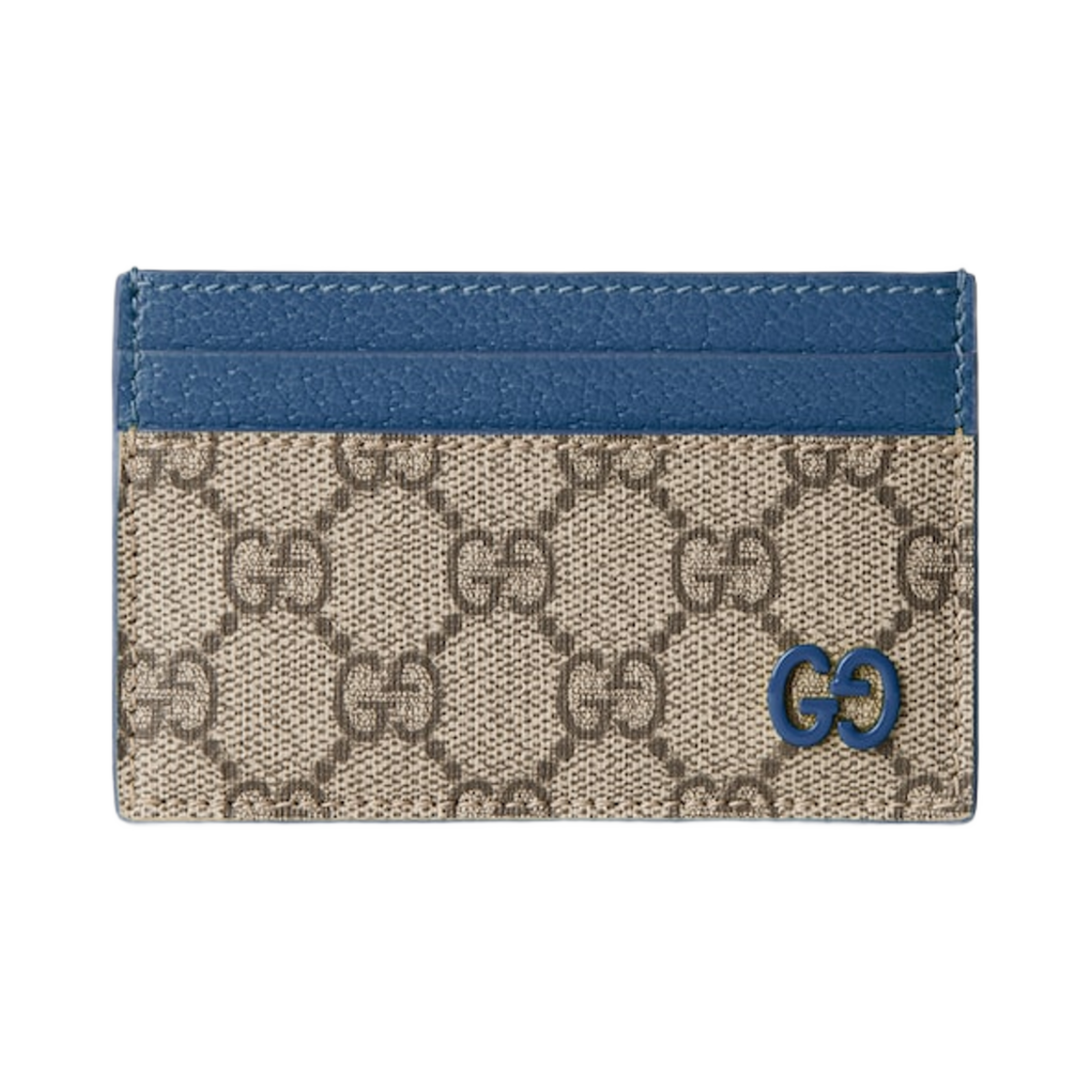 768248-FACQC-9441 Gucci Bi-Color GG Card Case Beige Dark Brown
