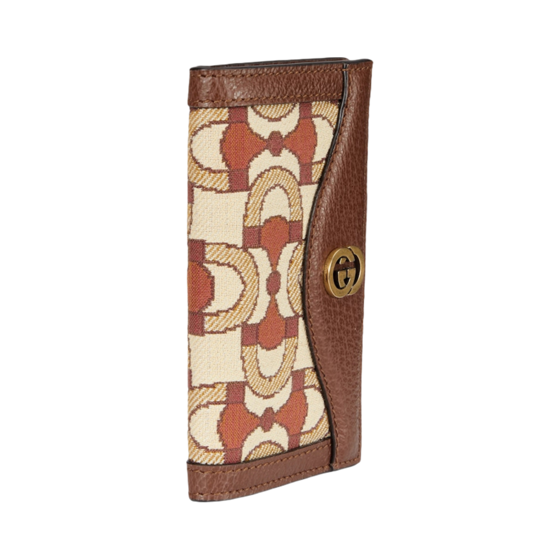 구찌 인터로킹 G 롱 카드 케이스 베이지 다크 레드 코튼(Gucci Interlocking G Long Card Case Beige Dark Red Cotton) - 2