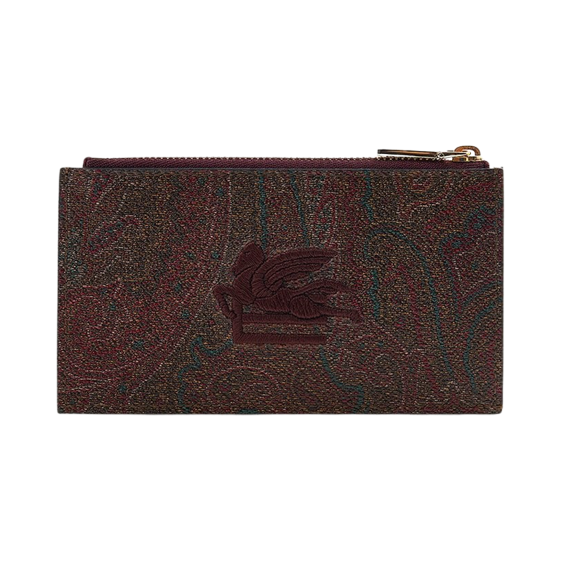 1I4517863600 Etro Paisley Card Holder Red