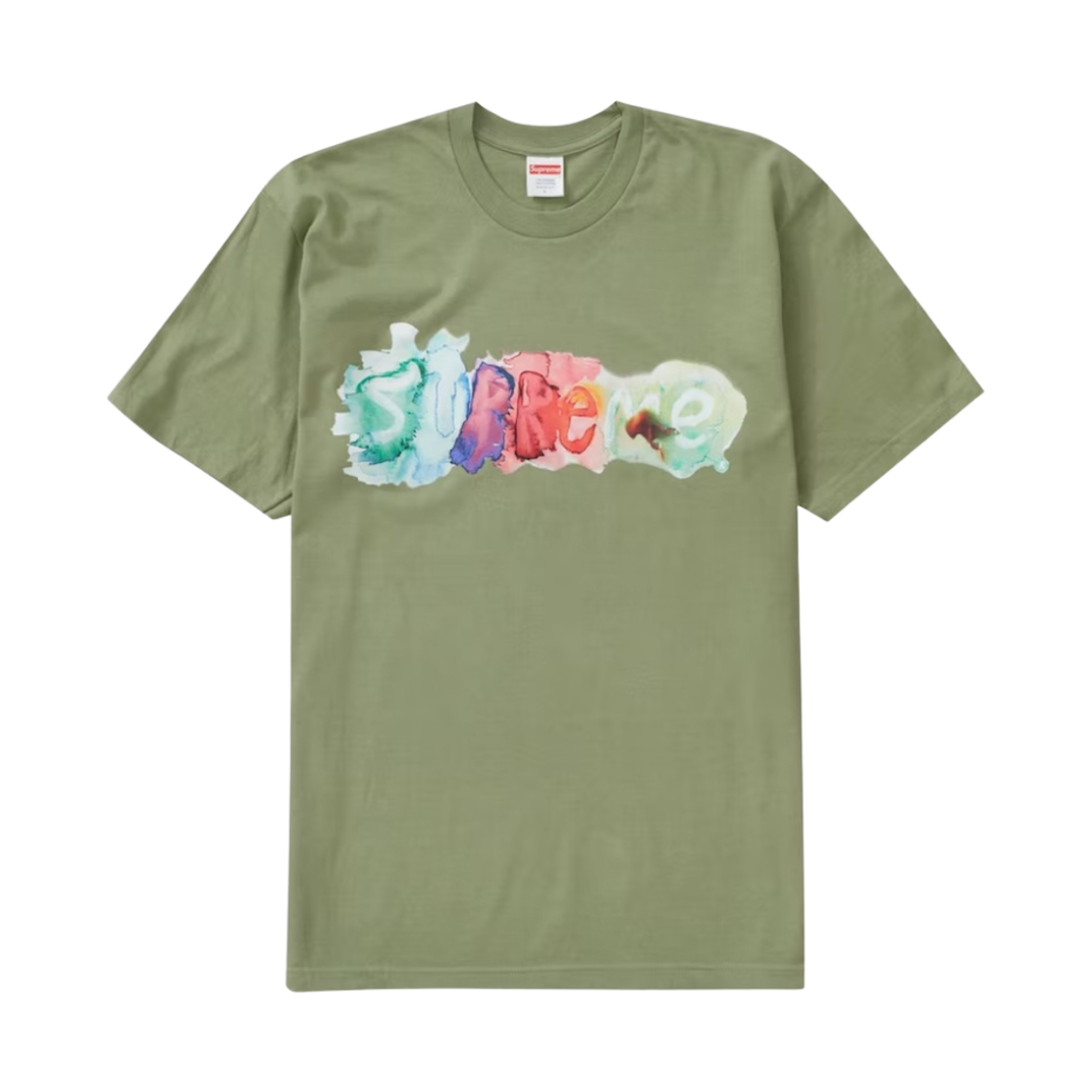 슈프림 워터컬러 티셔츠 라이트 올리브 - 23SS(Supreme Watercolor T-Shirt Light Olive - 23SS) - 1