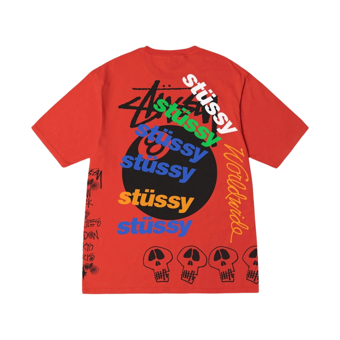 스투시 테스트 스트라이크 피그먼트 다이드 티셔츠 토마토