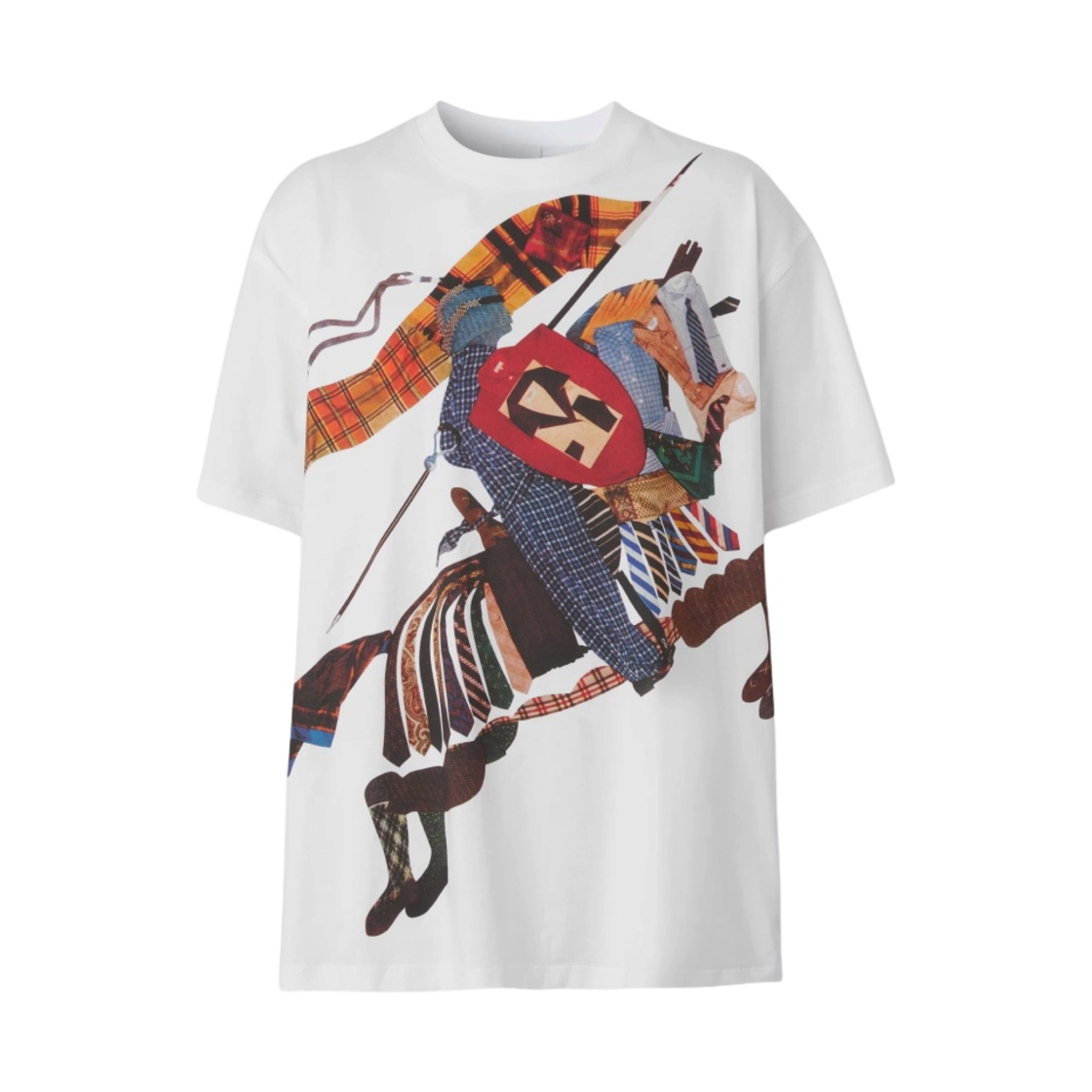 (W) 버버리 EKD 프린트 코튼 오버사이즈 티셔츠 화이트((W) Burberry EKD Print Cotton Oversized T-Shirt White) - 1