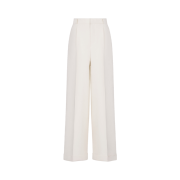 (W) Dior Flared Pants White Wool Silk