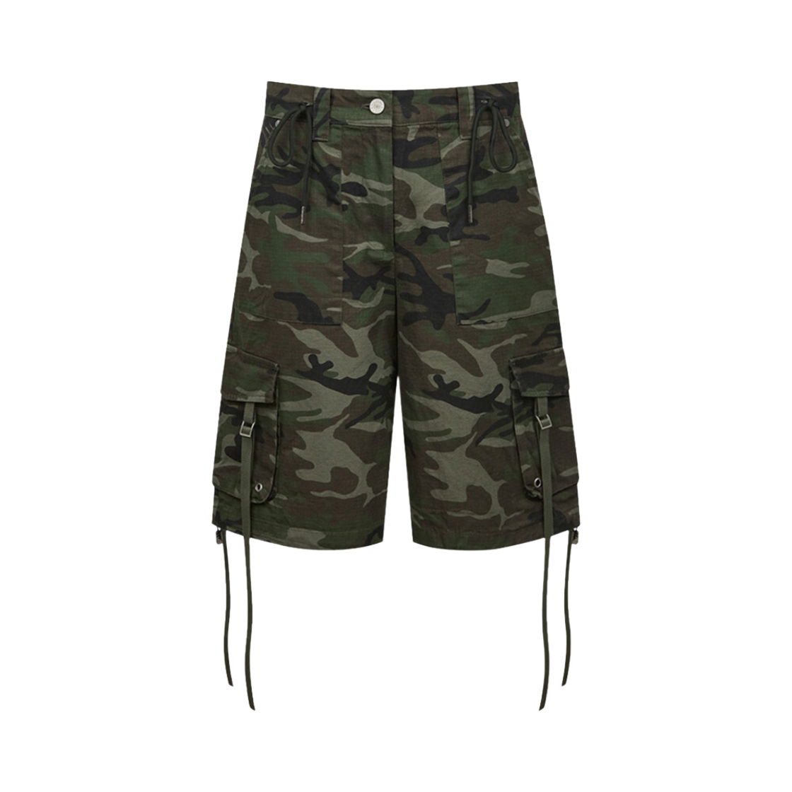 NK4HPT02 Notknowing Folded Low-rise Multi Cargo Bermuda Pants Camo