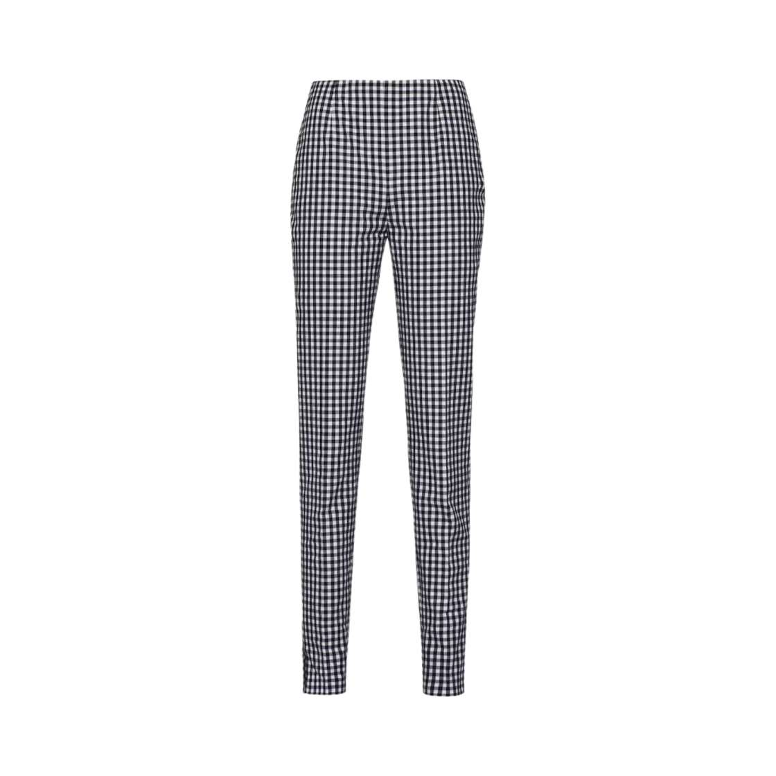 (W) 프라다 스트래치 깅엄 체크 팬츠 블랙 옐로우((W) Prada Stretch Gingham Check Pants Black Yellow) - 1