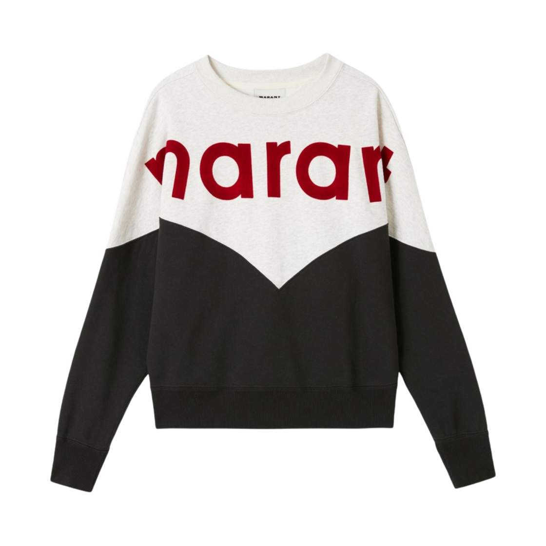 (W) 이자벨 마랑 휴스턴 투톤 마랑 스웨트셔츠 페이디드 블랙 레드 - 23SS((W) Isabel Marant Houston Two Tone Marant Sweatshirt Faded Black Red - 23SS) - 1
