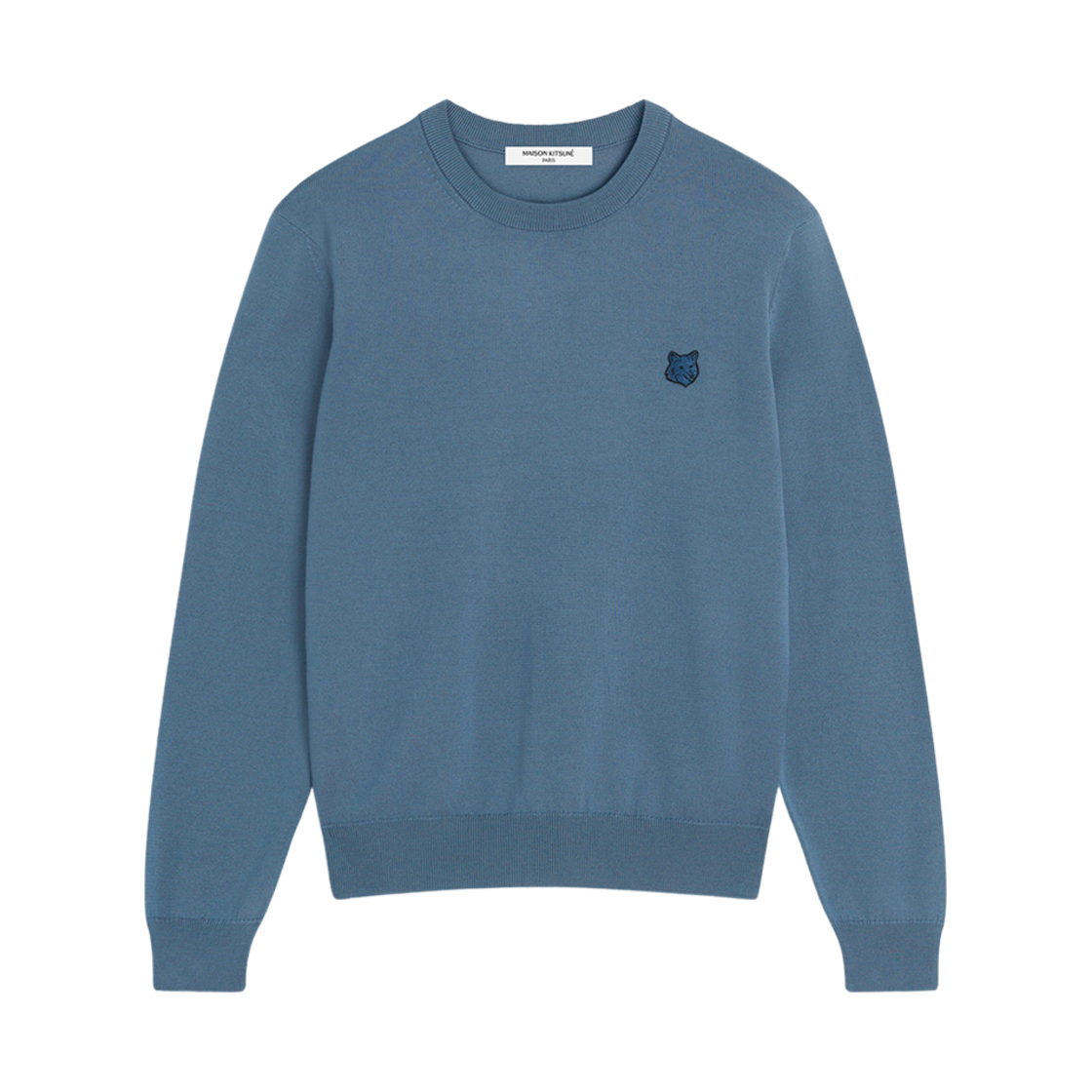 MM00815KT1036-0075 Maison Kitsune Bold Fox Head Patch Regular Jumper Breton Blue