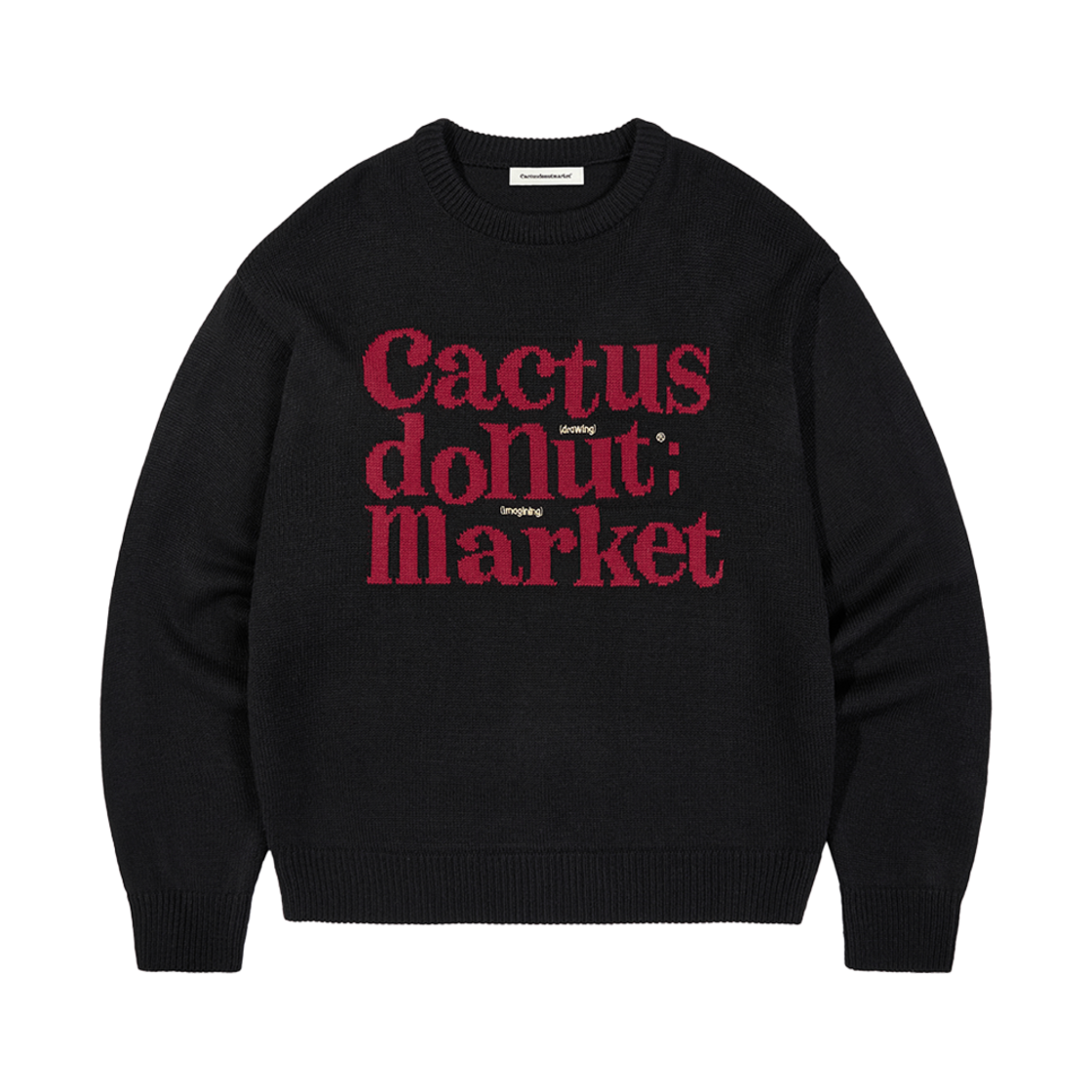 캑터스도넛마켓 씨디엠 베이직 로고 스웨터 블랙