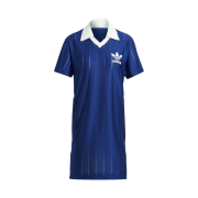 (W) Adidas Knit Collar Short Sleeve Dress Dark Blue - US Sizing