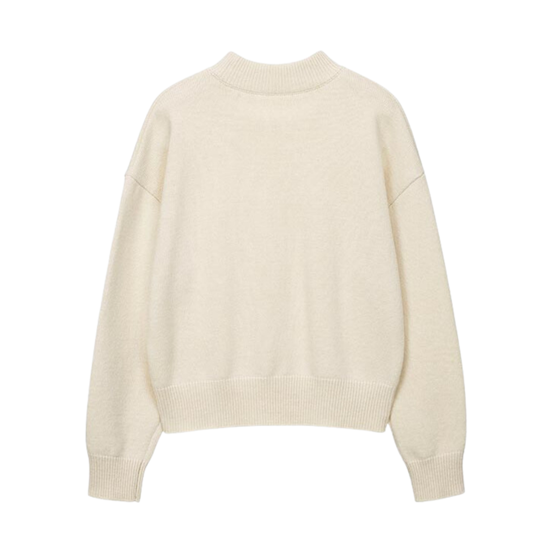 (W) 루에브르 컷 아웃 모크넥 풀오버 아이보리((W) Loeuvre Cut Out Mock Neck Pullover Ivory) - 2