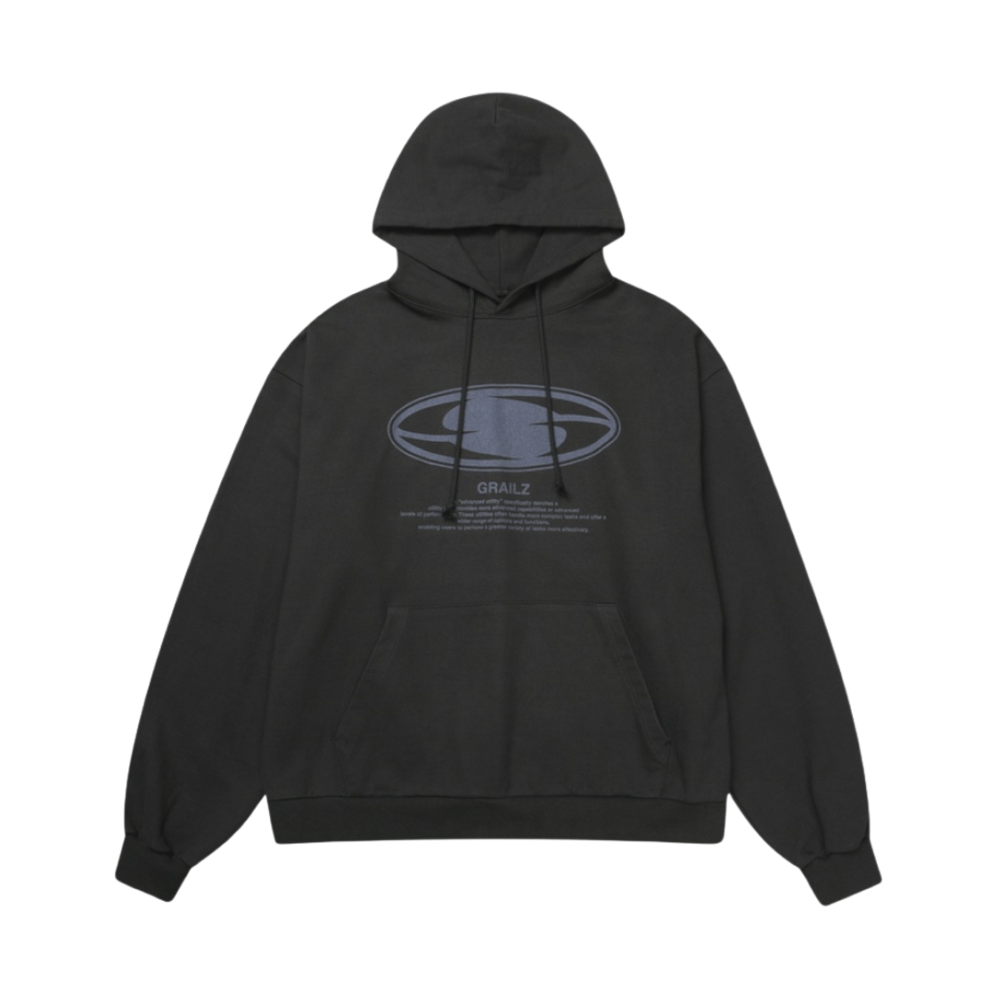 그레일즈 슬로건 오발 후드 빈티지 블랙(Grailz Slogan Oval Logo Hoodie Vintage Black)