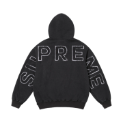 Supreme Frayed Hooded Sweatshirt Black - 25SS