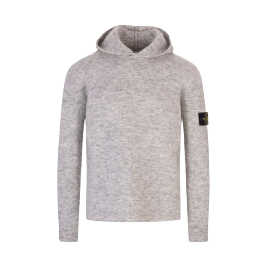 7715515D5-V0M64 Stone Island 515D5 Wappen Patch Mohair Wool Hooded Knit Grey Melange - 22FW