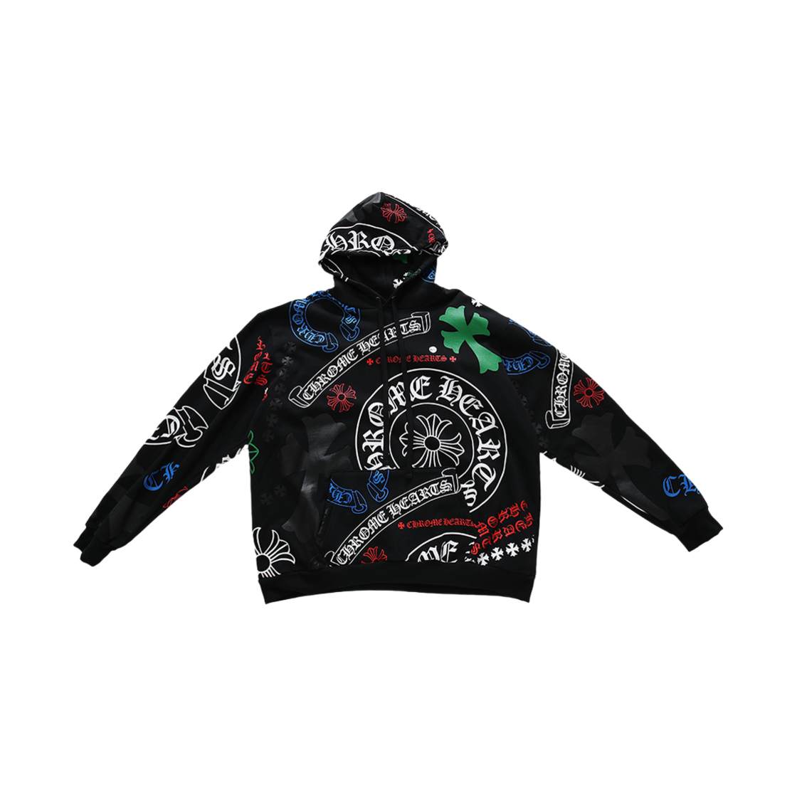 한스룸 크롬하츠 스텐실 후드 블랙(Hansroom Chrome Hearts Stencil Hoodie Black)