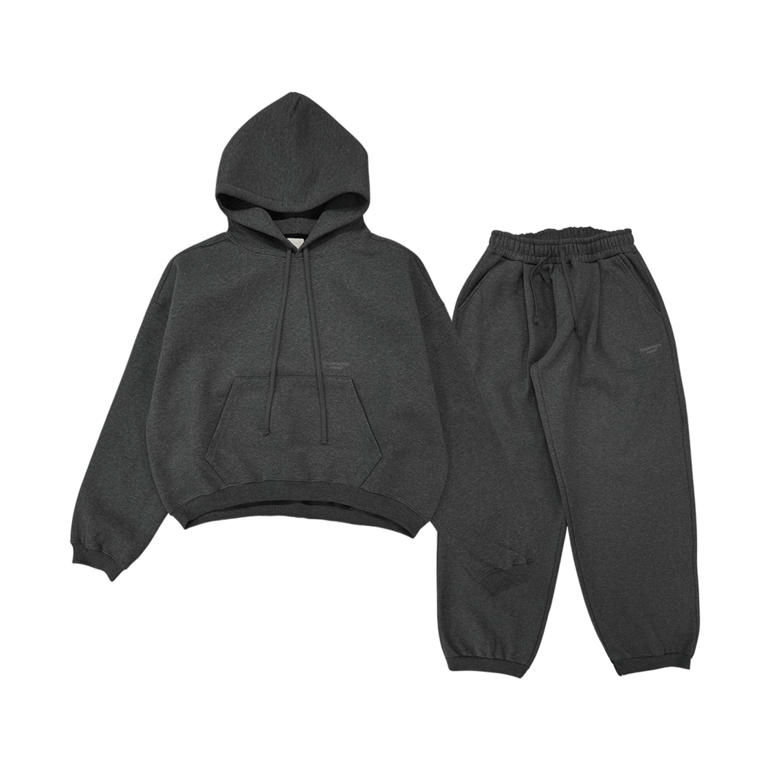UMCM97CC Undermycar Mu.97 Anti Fxxking Logo Play Oversized Bonded Sweat Set-up (Hoodie, Jogger) - Charcoal