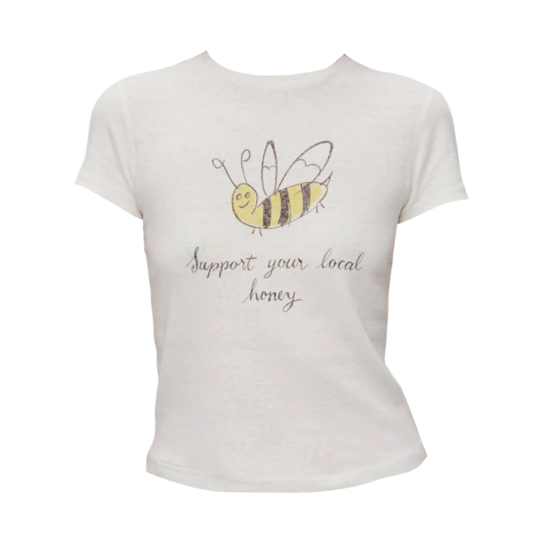024R-02WBGT11 (W) Re/Done 90s Baby Local Honey T-Shirt Vintage White