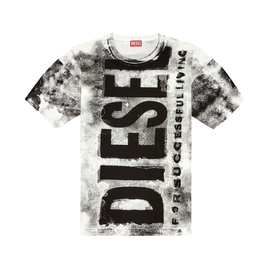 A133280AIJV-9XXA Diesel T-Boxt-Bisc T-Shirt with Maxi Bleeding Logos Grey Black