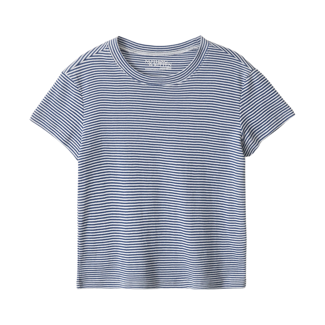 (W) 낫띵 리튼 90s 스트라이프 티셔츠 블루((W) Nothing Written 90s Stripe T-Shirt Blue)
