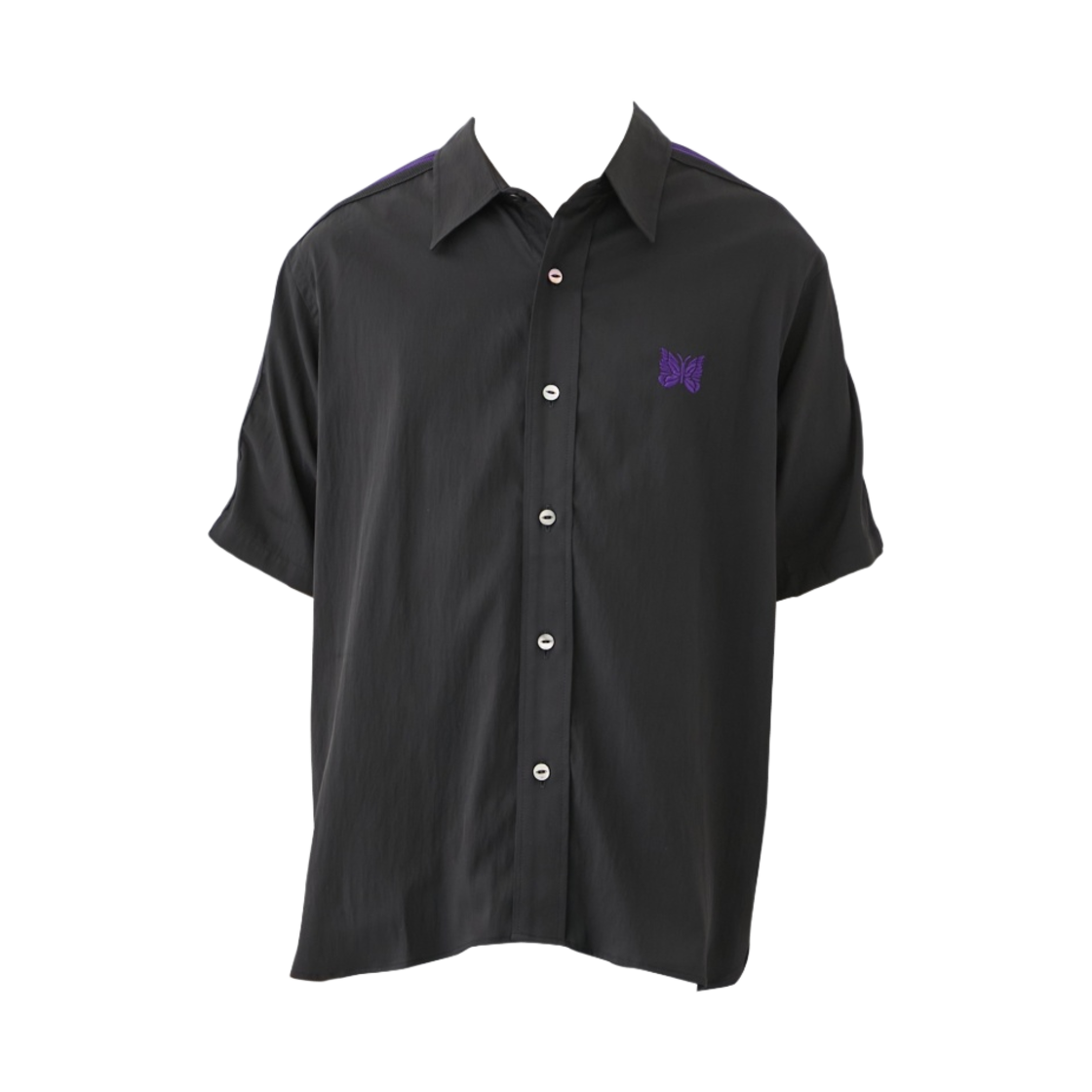 니들스 트랙 테이프 숏슬리브 셔츠 블랙