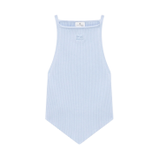 (W) Courreges Rib Knit Pointy Tank Top Sky