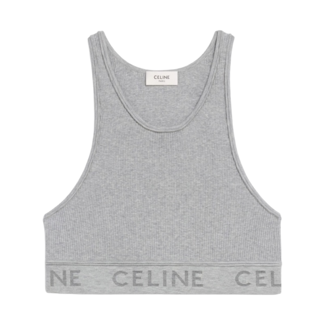 (W) 셀린느 애슬레틱 니트 스포츠 브라 라이트 그레이((W) Celine Sports Bra in Athletic Knit Light Grey) - 1