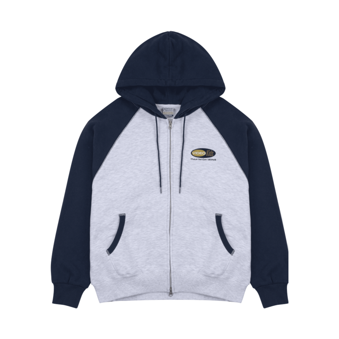 빠더너스 x 테켓 비디오키즈 후드 집업 멜란지 그레이(BDNS x Teket Videokids Zip-Up Hoodie Melange Gray)