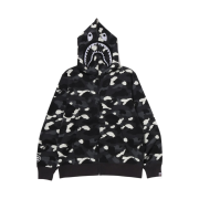 BAPE City Camo Shark Full Zip Hoodie Black