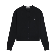 (W) Maison Kitsune Baby Fox Patch Regular Cardigan Black