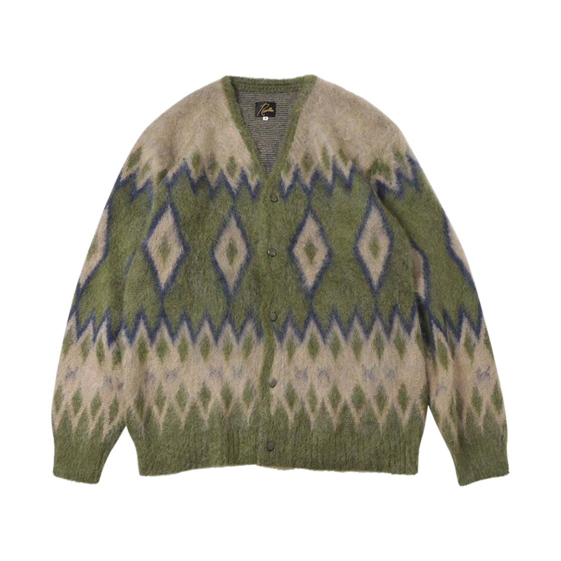 니들스 다이아몬드 모헤어 가디건 올리브(Needles Diamond Mohair Cardigan Olive)
