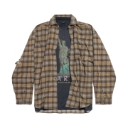 Balenciaga Paris Liberty Layered Oversized Shirts Dark Green