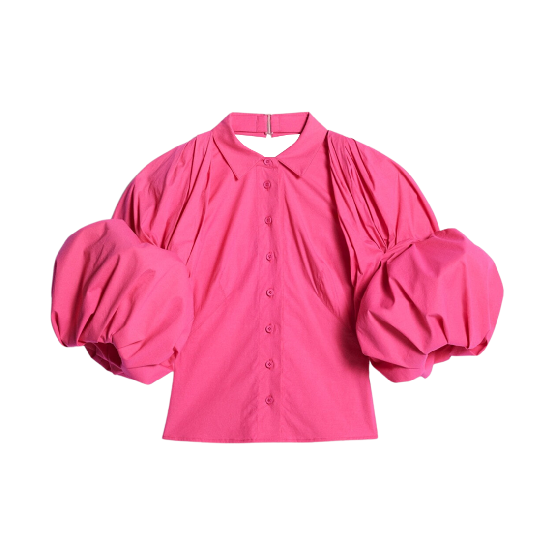 (W) 자크뮈스 라 슈미즈 마라카 퍼프 슬리브 셔츠 핑크((W) Jacquemus La Chemise Maraca Puffed Sleeve Shirt Pink) - 1