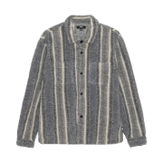 Stussy Striped Sherpa Shirt Charcoal