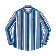 Supreme x Nike Cotton Twill Shirt Blue Stripe - 21SS