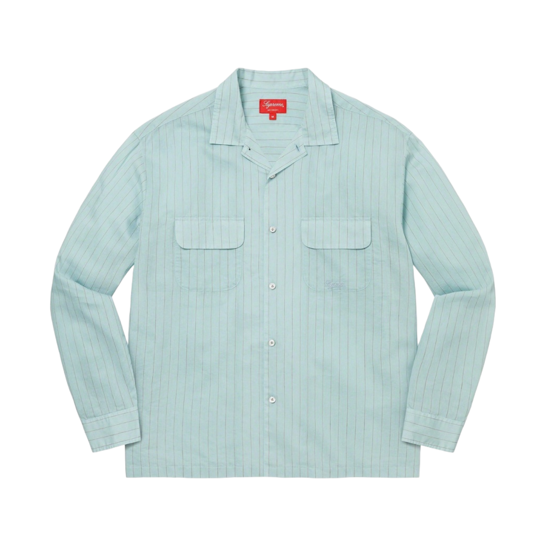 슈프림 핀스트라이프 린넨 셔츠 라이트 블루 - 23SS(Supreme Pinstripe Linen Shirts Light Blue - 23SS) - 1