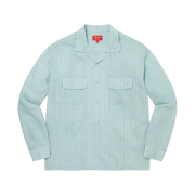 Supreme Pinstripe Linen Shirts Light Blue - 23SS