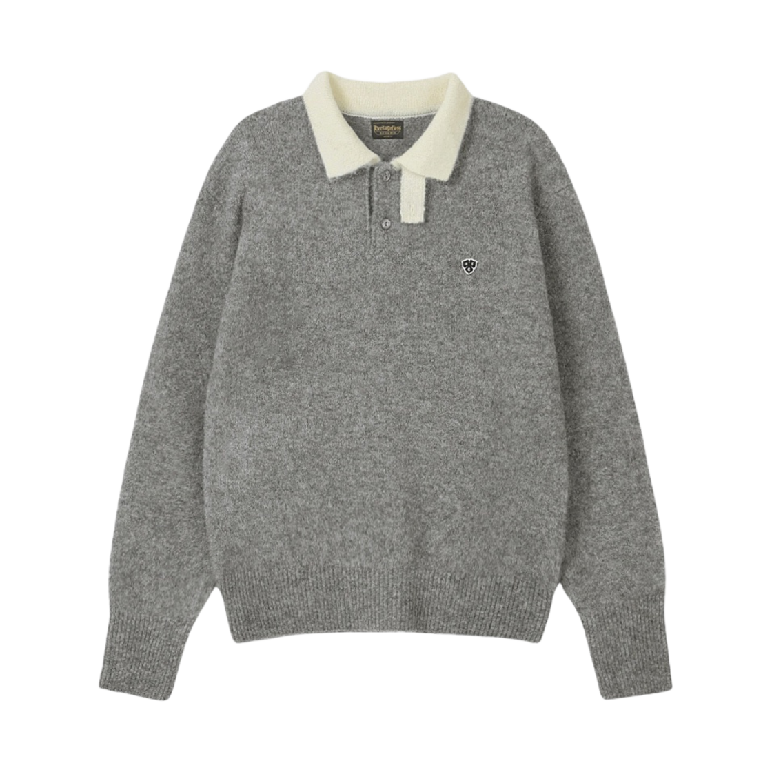 헤리티지 플로스 클로버 모헤어 폴로 셔츠 그레이 화이트(Heritage Floss Clover Mohair Polo Shirt Grey White)