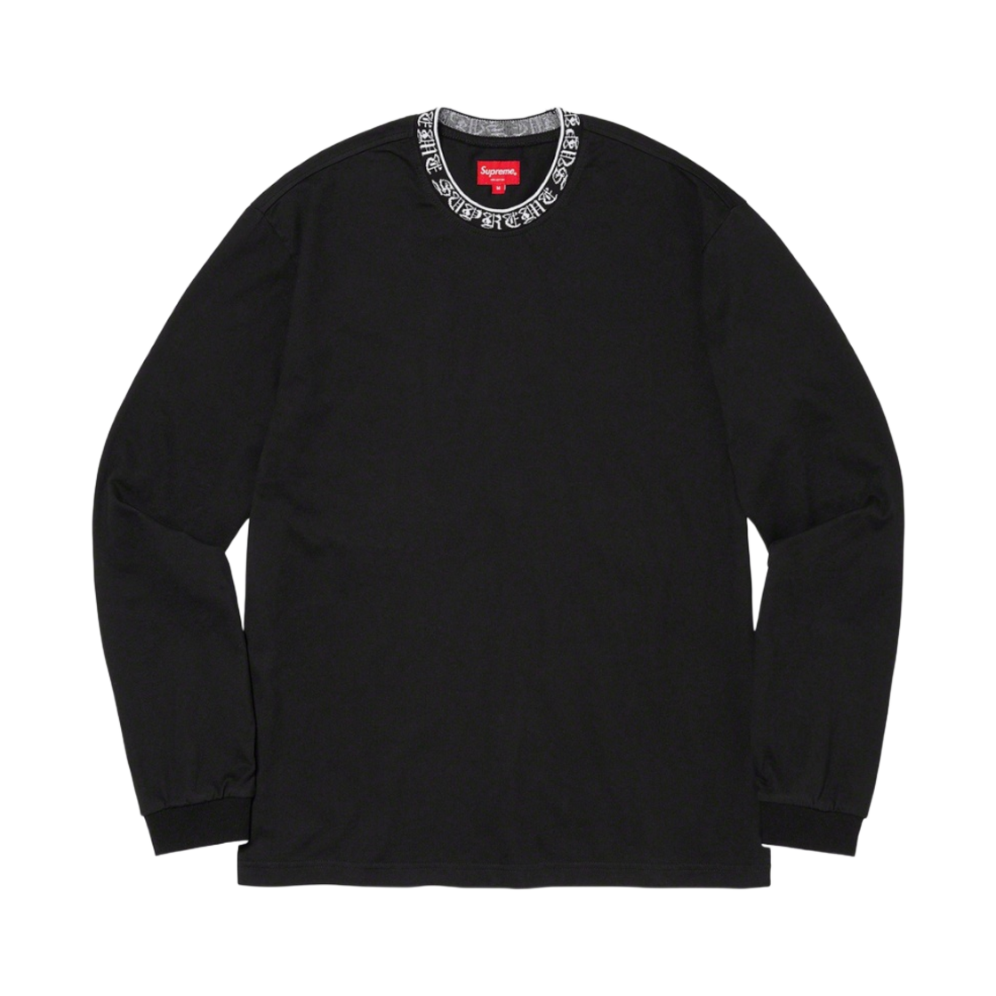 슈프림 올드 잉글리시 칼라 로고 롱슬리브 탑 블랙 - 21SS(Supreme Old English Collar Logo L/S Top Black - 21SS) - 1