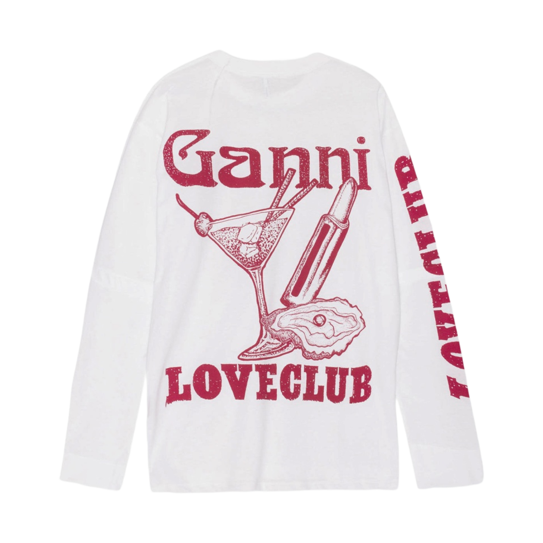 (W) 가니 레이어드 롱슬리브 티셔츠 브라이트 화이트((W) Ganni Layered Long Sleeve T-Shirt Bright White) - 2